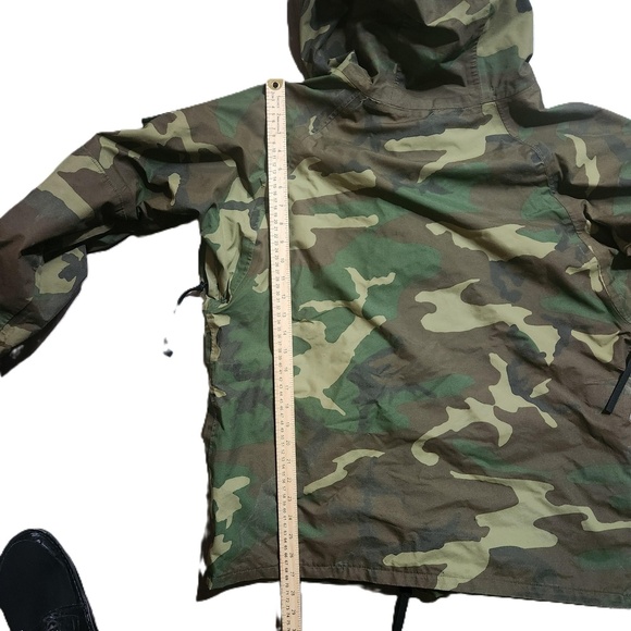 Army Mens Green Camouflage Hooded Front Zipper Parka Jacket Size Medium - Picture 12 of 14